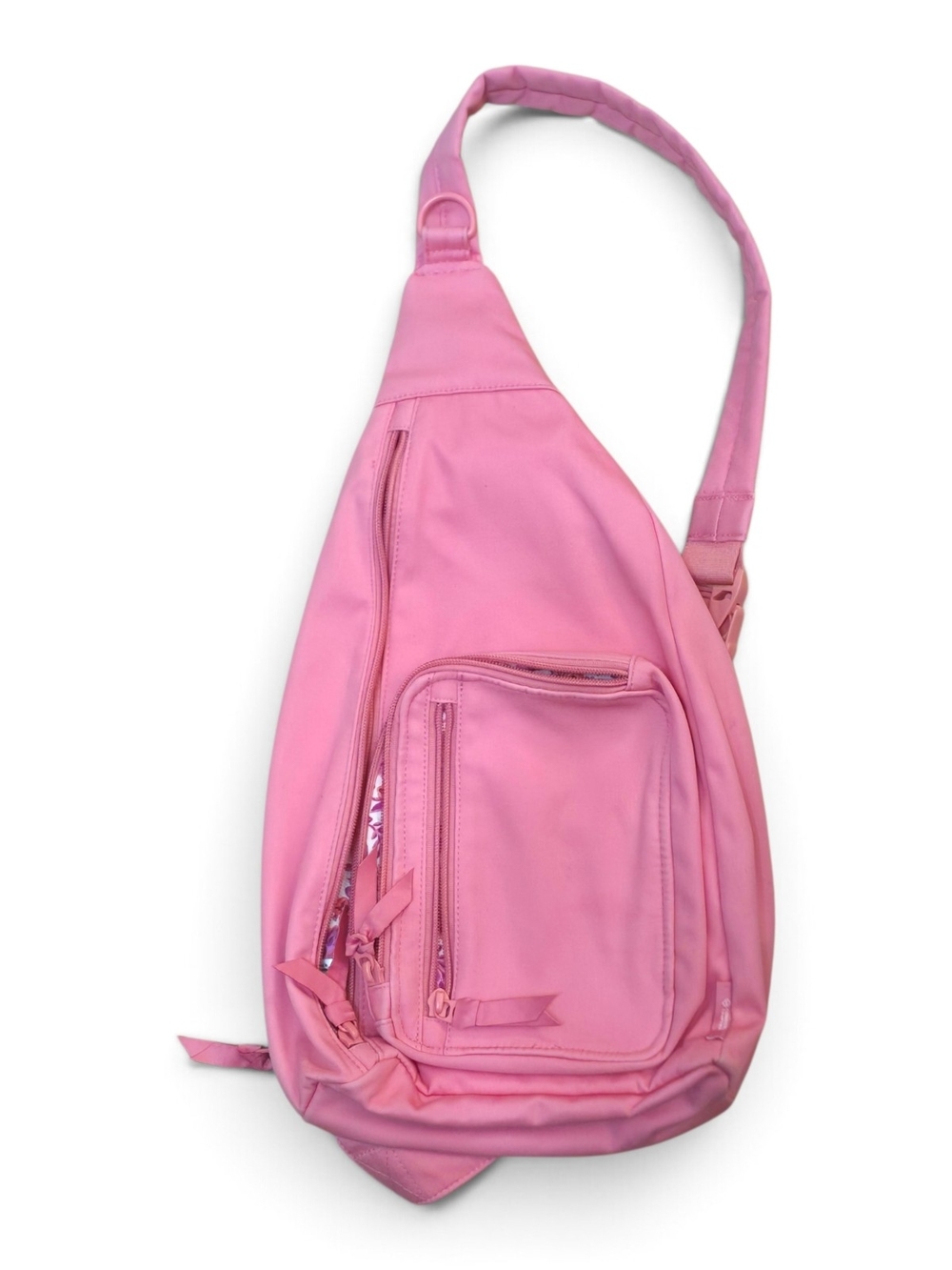 Vera Bradley Rouge Rose Pink Sling Backpack Cotton 9×19 In - Picture 6 of 16